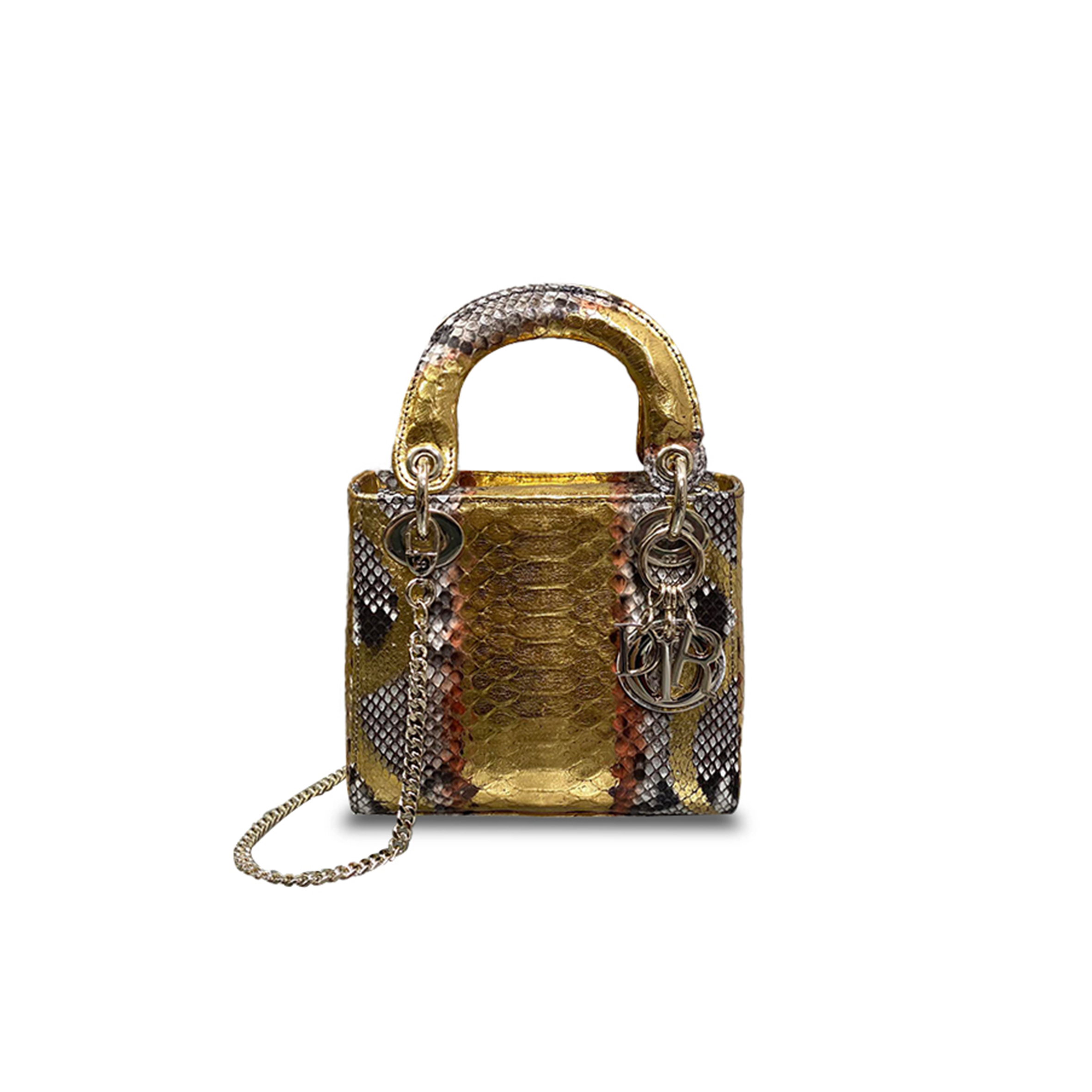 DIOR SNAKESKIN MINI LADY DIOR BAG  (17*15*7cm)